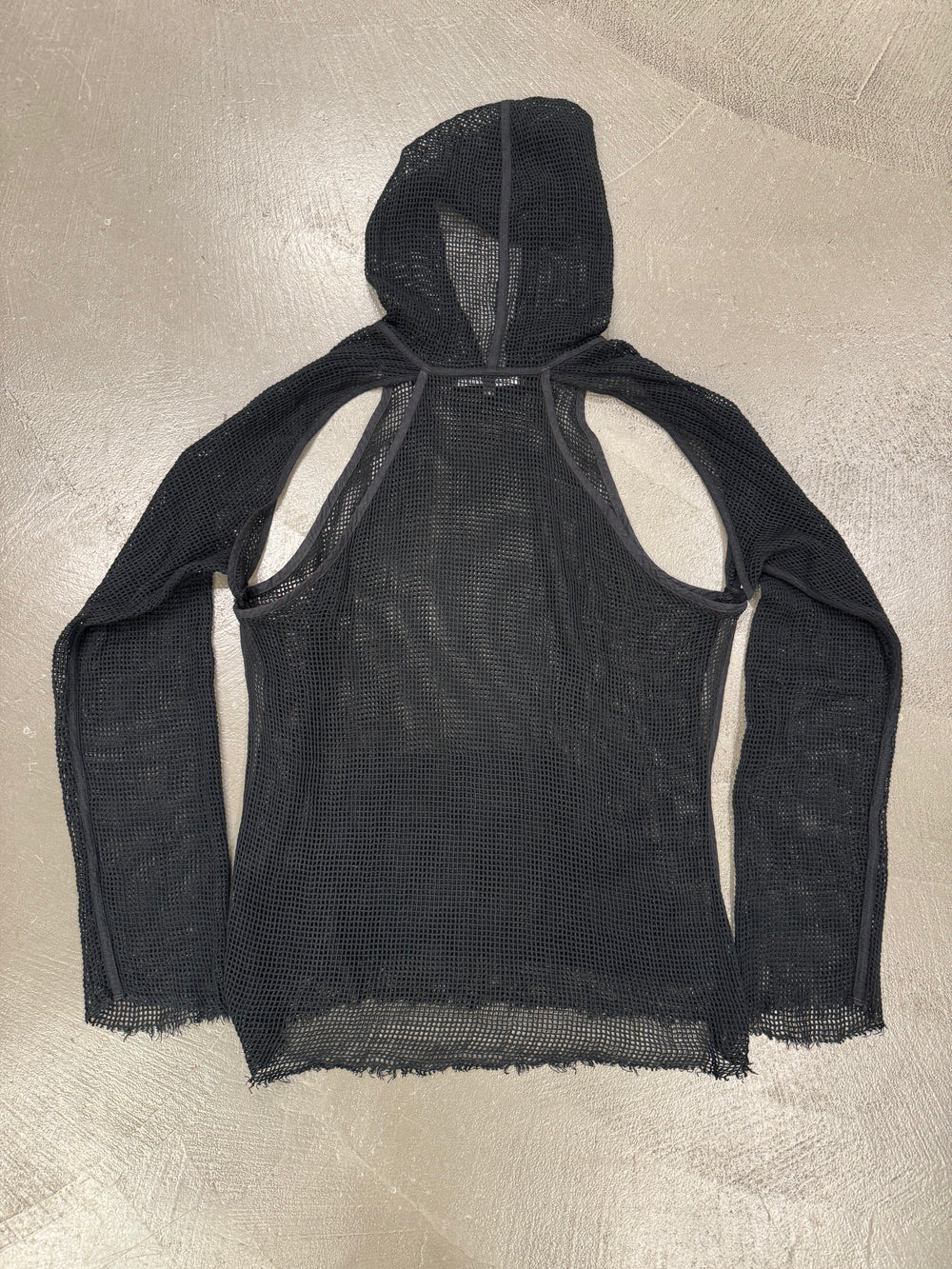 S/S 2003 Raf Simons mesh cutout hoodie