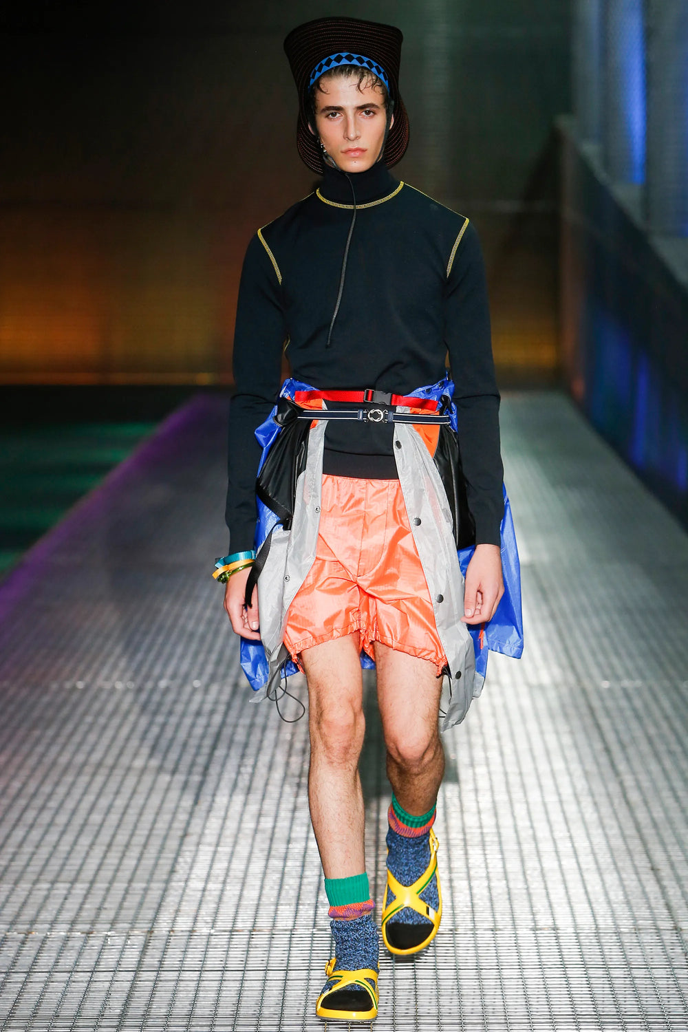 S/S2017 Prada Linea Rossa color block windbreaker jacket