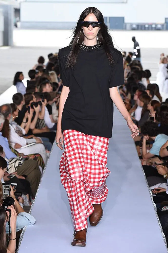 S/S2019 Vetements runway  gingham checked maxi skirt