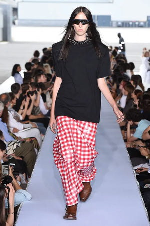 S/S2019 Vetements runway  gingham checked maxi skirt