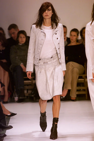 S/S 2002 Ann Demeulemeester runway cracked leather Napoleon military jacket