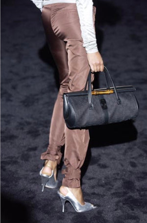 S/S2003 Gucci monogram shoulder bag with bamboo detail