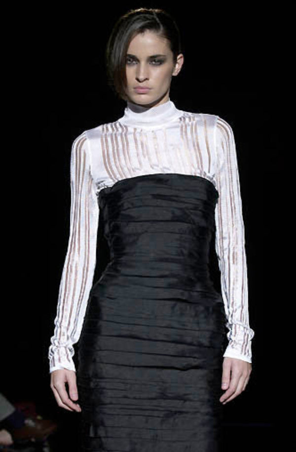 S/S2001 Gucci by Tom Ford runway strapeless silk dress