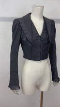 Load and play video in Gallery viewer, S/S 2007 Alexander McQueen evening jacket with pleated details
