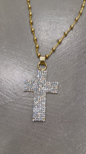 2000s Dolce & Gabbana rhinestone cross necklace
