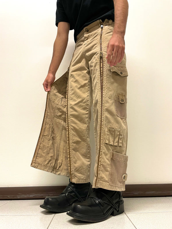 2004 Dolce & Gabbana full zipper cargo multi pockets pants
