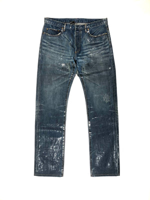 AW2003 "Dior Homme Luster" Blue Waxed Denim