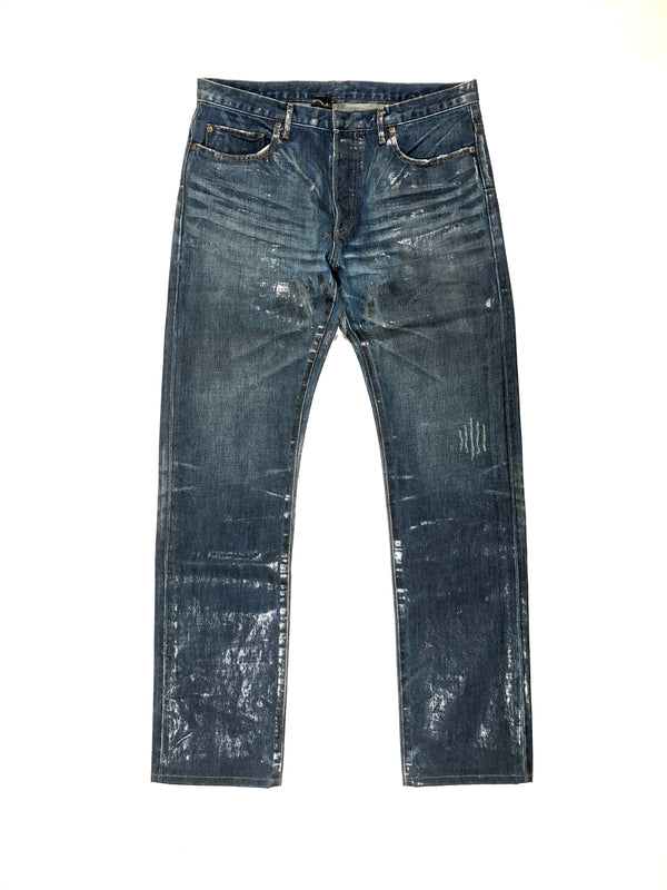 AW2003 "Dior Homme Luster" Blue Waxed Denim