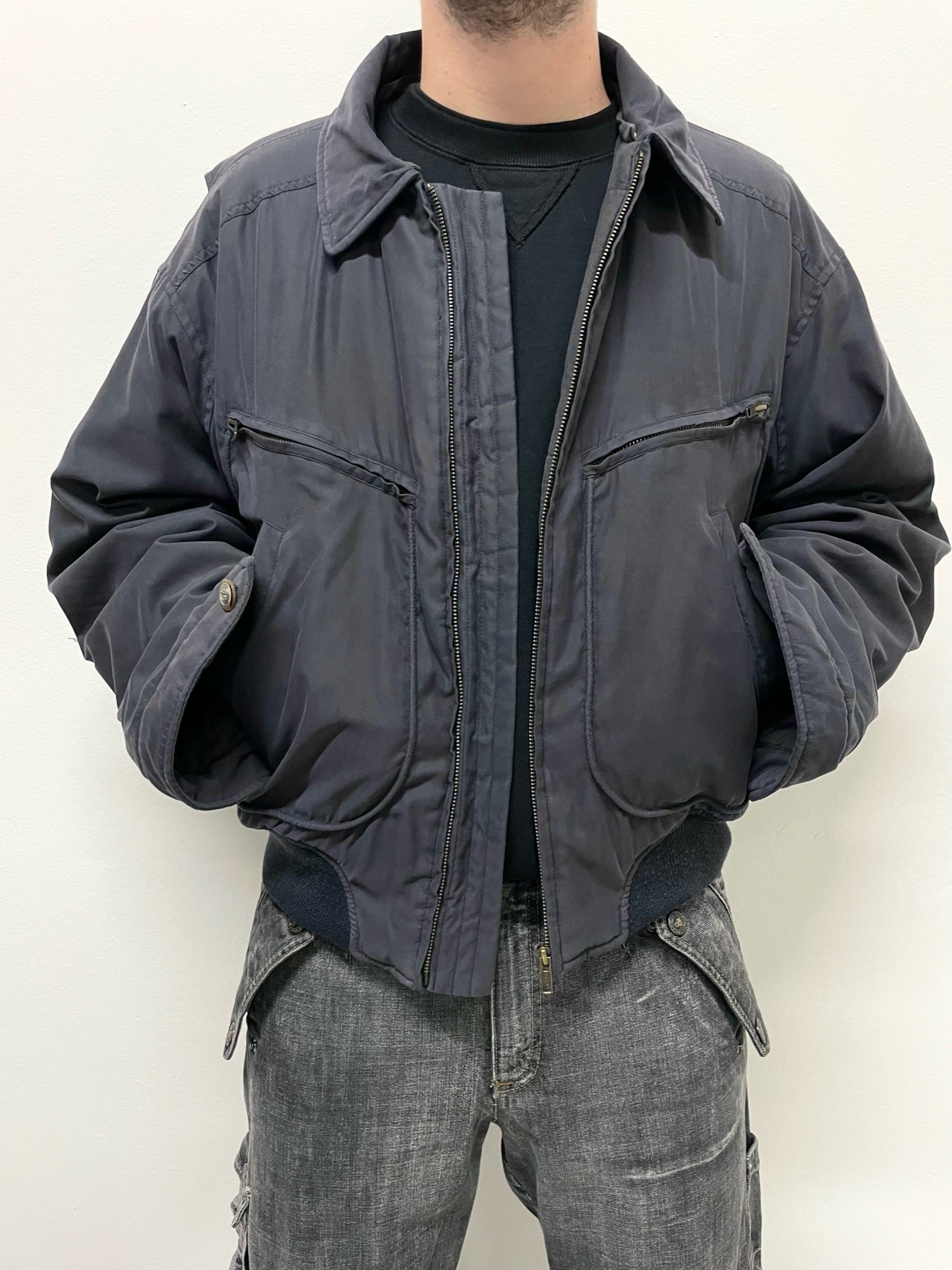 Vintage AJ Armani Jeans Mens Multipocket Flight Bomber