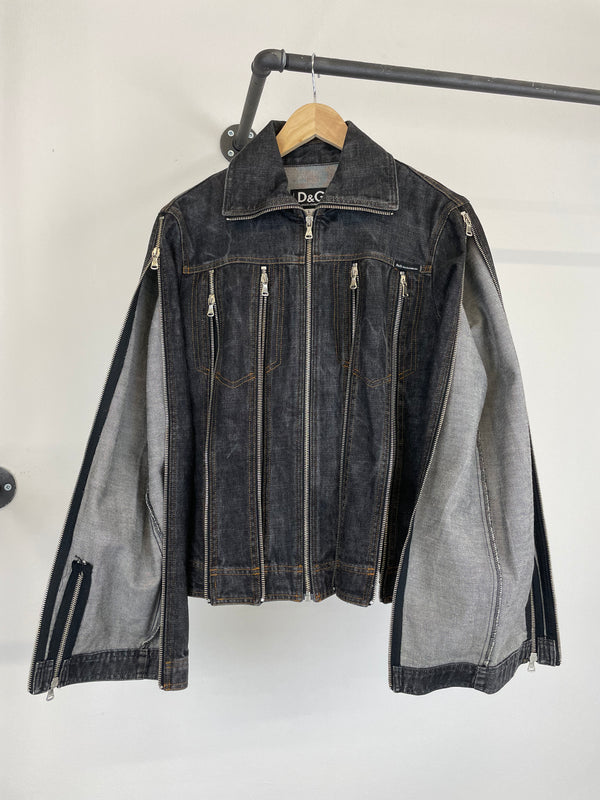 Dolce & Gabbana zipper shredder denim jacket
