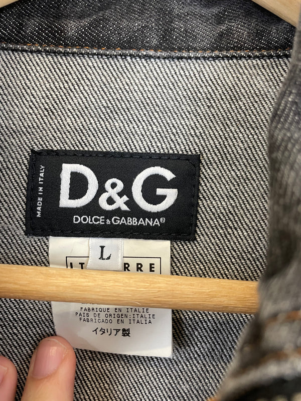 Dolce & Gabbana zipper shredder denim jacket