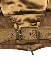 Load image into Gallery viewer, 1990’s Roberto Cavalli silk bondage soldier bomber jacket
