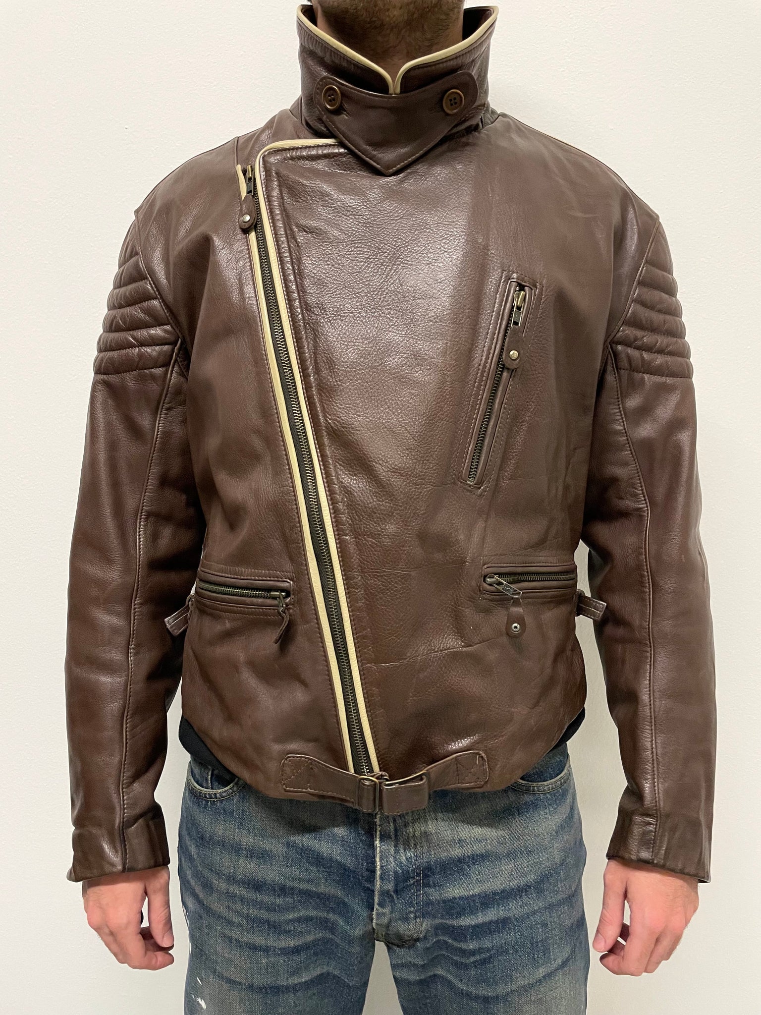 1990s Emporio Armani biker leather jacket – elevated archives