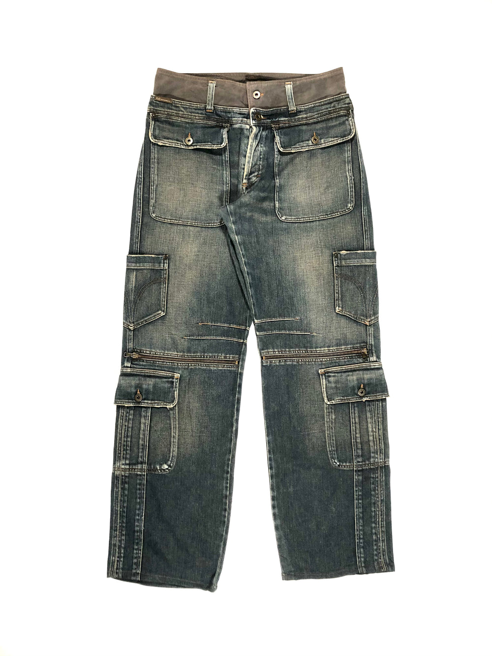 2000’s Dolce & Gabbana double waisted utility cargo jeans