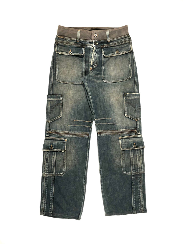 2000’s Dolce & Gabbana double waisted utility cargo jeans