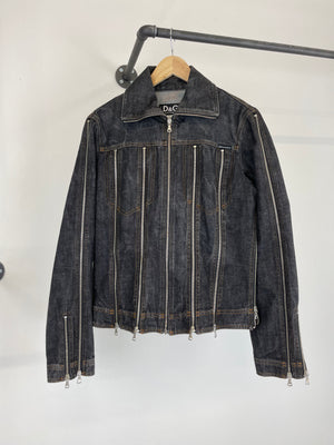 Dolce & Gabbana zipper shredder denim jacket