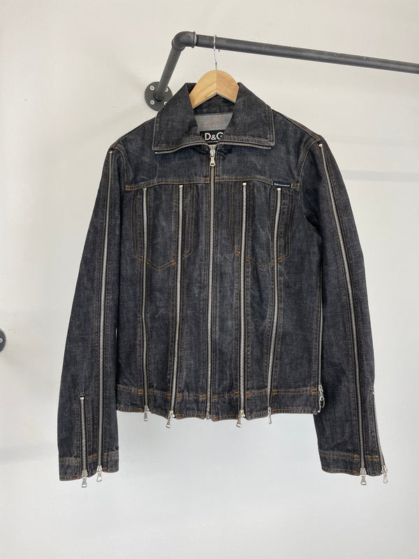 Dolce & Gabbana zipper shredder denim jacket