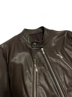 2000’s Maison Margiela sample 5 zip leather jacket
