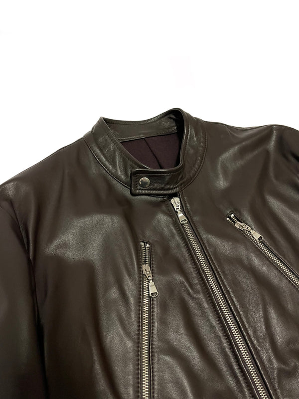 2000’s Maison Margiela sample 5 zip leather jacket