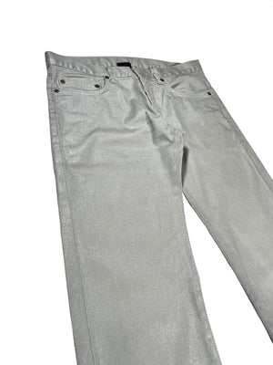 2000s Dior Homme silver coated denim