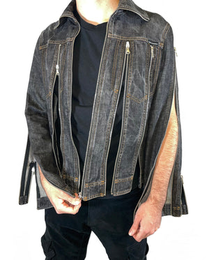 Dolce & Gabbana zipper shredder denim jacket