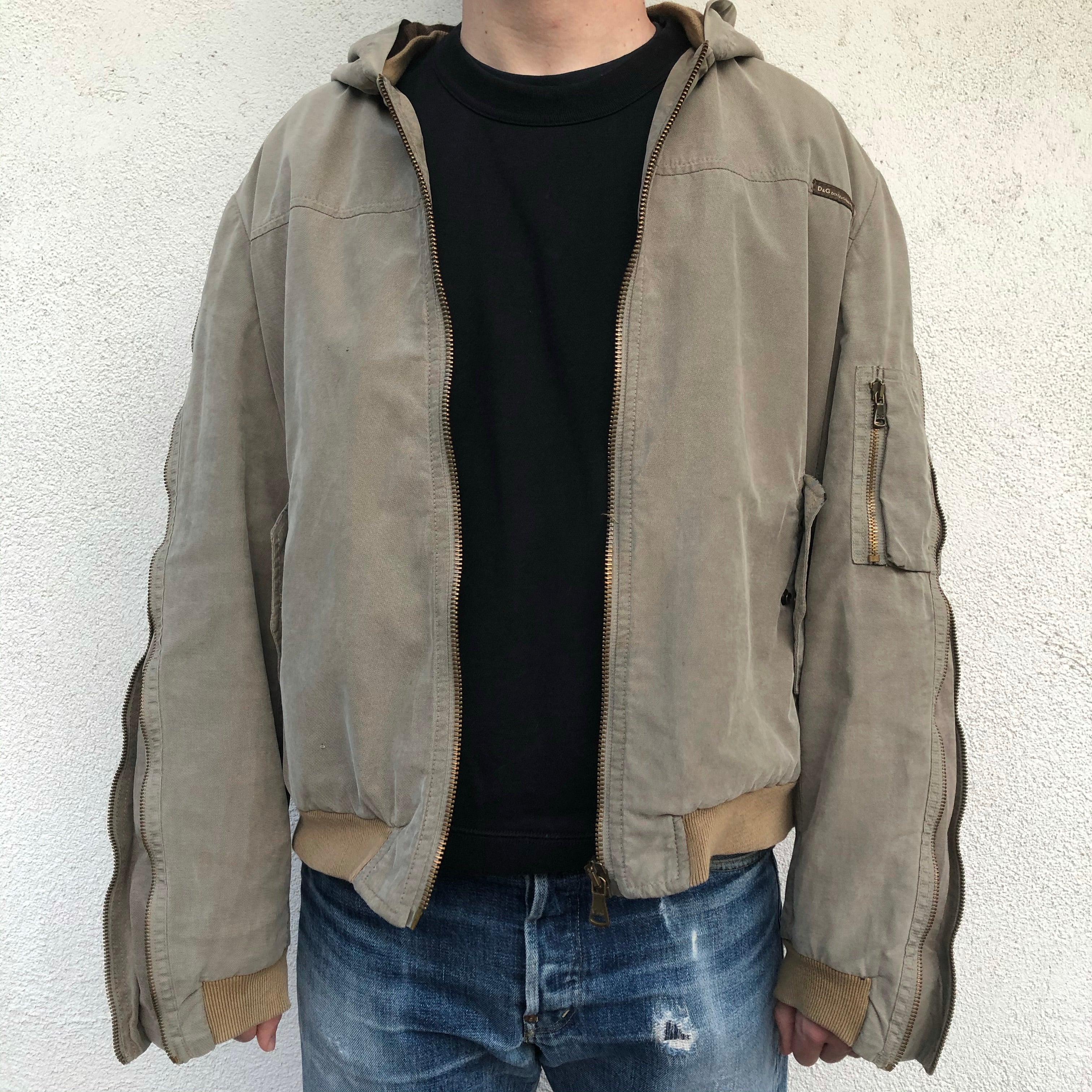 AW2003 Dolce & Gabbana zip sleeve bomber jacket