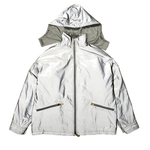 AW2000 Emporio Armani futuristic reflective glass jacket with modular hood