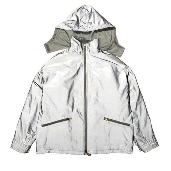 AW2000 Emporio Armani futuristic reflective glass jacket with modular hood