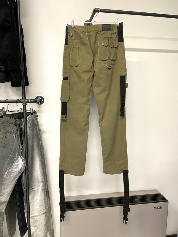 AW2003 Dolce & Gabbana bondage parachute cargo pants