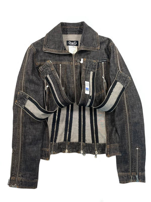 Dolce & Gabbana zipper shredder denim jacket
