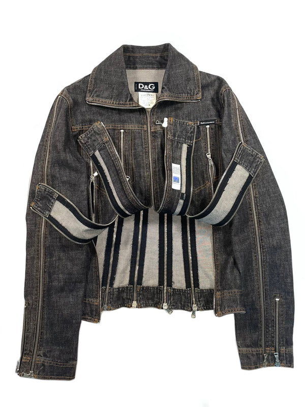 Dolce & Gabbana zipper shredder denim jacket