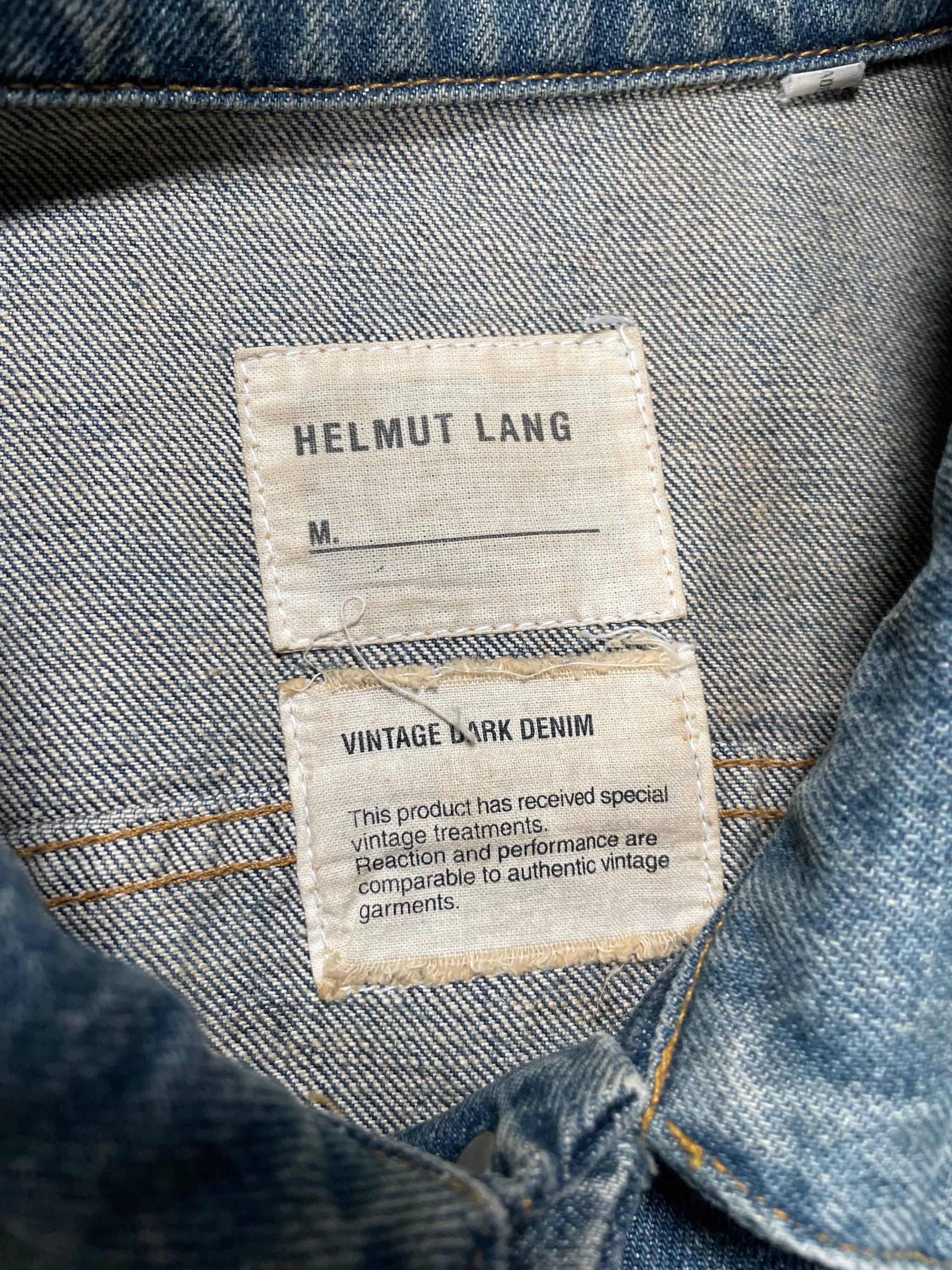 Helmut lang vintage dark denim jacket – elevated archives