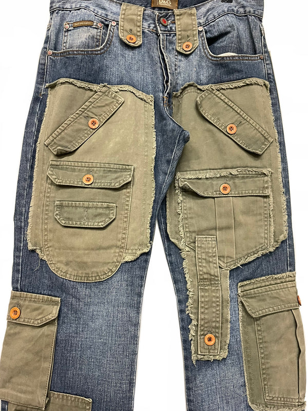 AW2005 Dolce & Gabbana patchwork cargo Denim