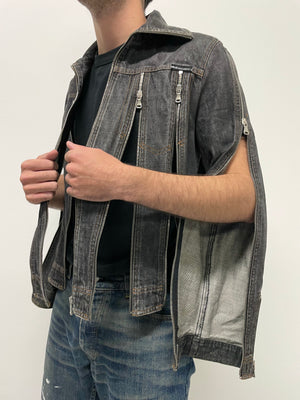 SS2003 Dolce & Gabbana zipper shredder denim jacket