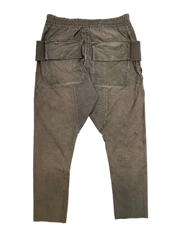 2000s Rick Owens dust grey creatch cargo pants
