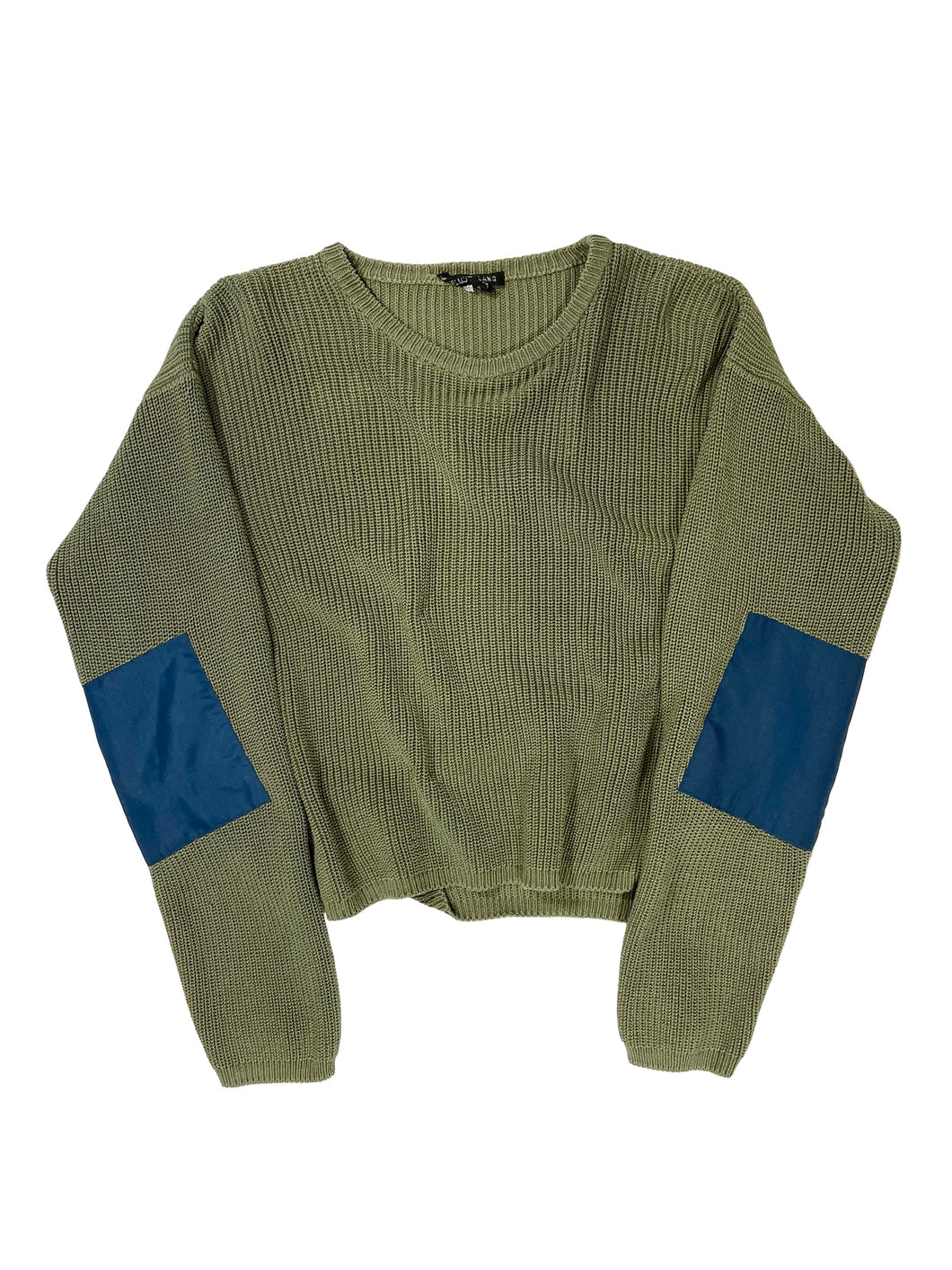1990s Helmut Lang elbow patch cropped oversized sweater