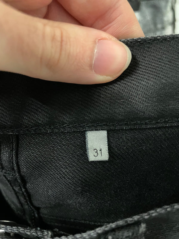 2000s Dior Homme black distressed jeans