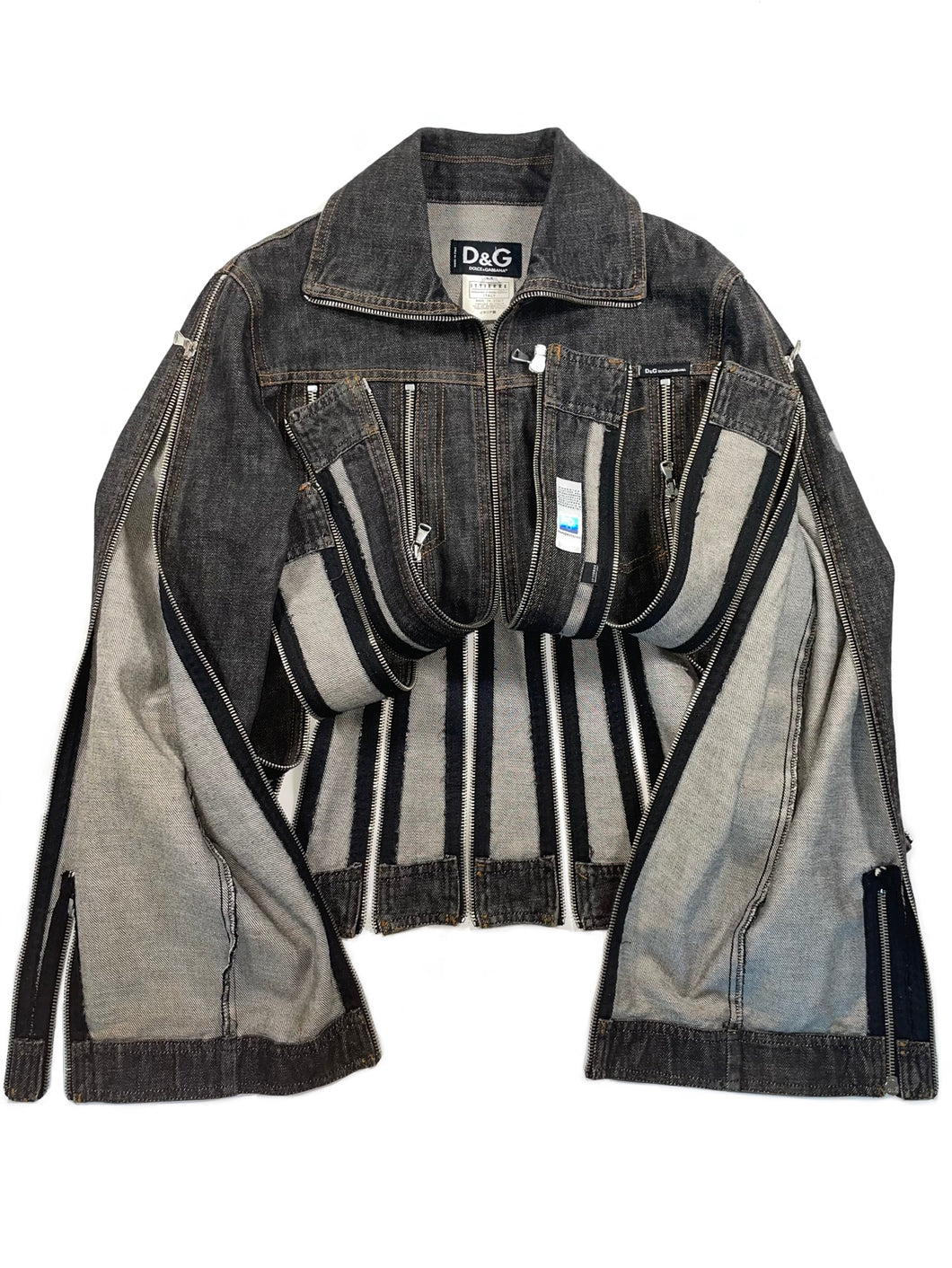 Dolce & Gabbana zipper shredder denim jacket