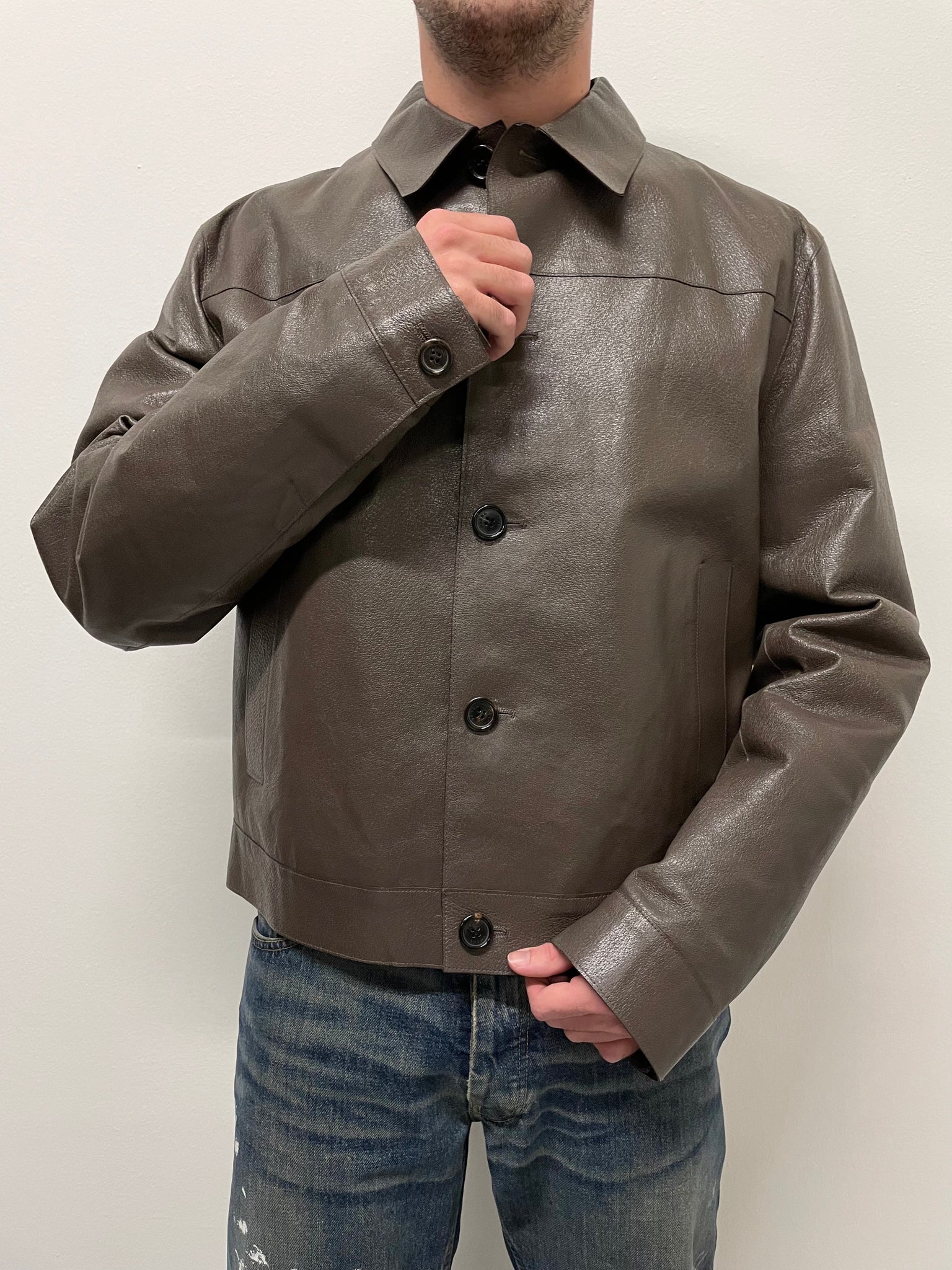 2010s Prada leather jacket – elevated archives