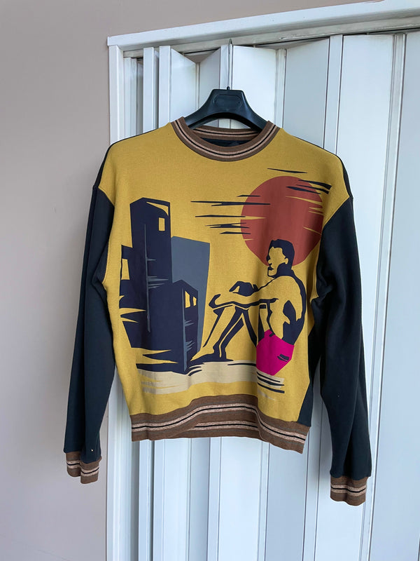SS2014 Prada abstract Hawaiian crewneck