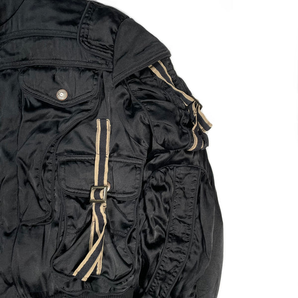 1990s Roberto Cavalli bondage bomber jacket