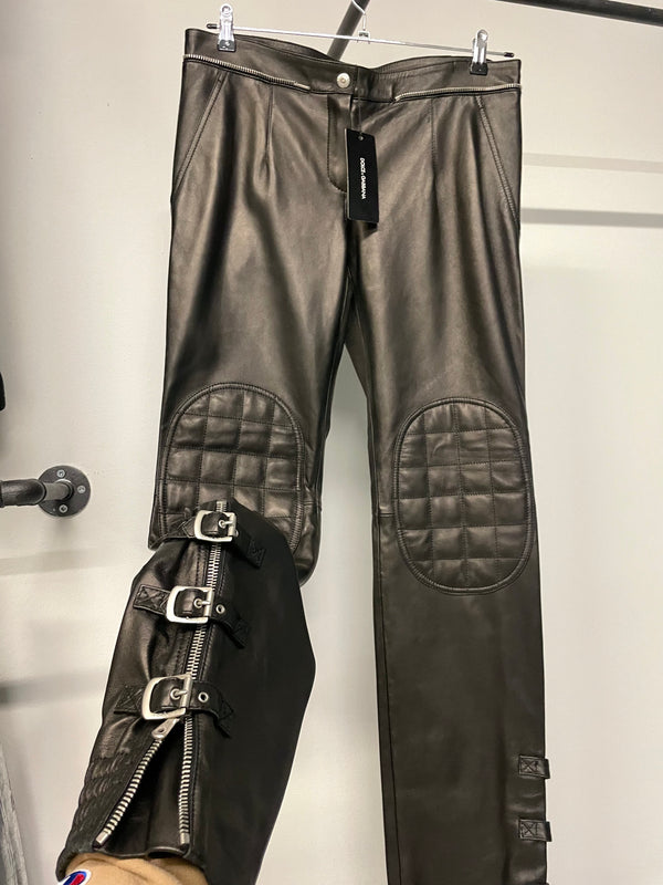パンツ ARCHIVE DOLCE &GABBANA LEATHER PANT AW2003 Dolce & Gabbana leather bondage biker pants