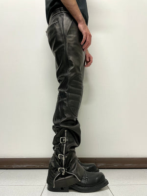 AW2003 Dolce & Gabbana leather bondage biker pants