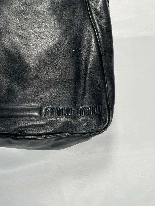 1999 Miu Miu black leather crossbody bag