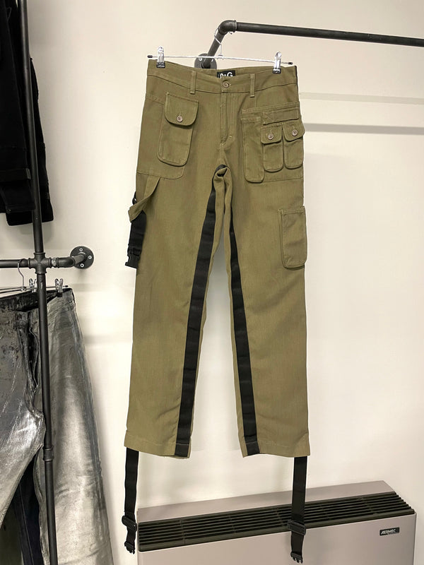 AW2003 Dolce & Gabbana bondage parachute cargo pants