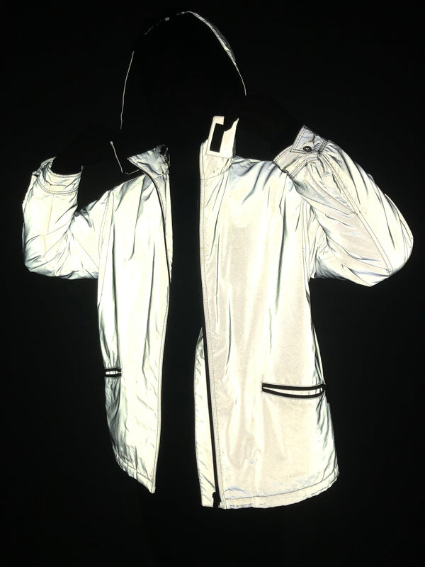 AW2000 Emporio Armani futuristic reflective glass jacket with modular hood