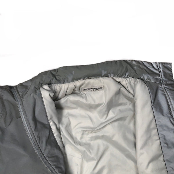 AW2000 Emporio Armani futuristic reflective glass jacket with modular hood