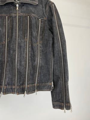 Dolce & Gabbana zipper shredder denim jacket