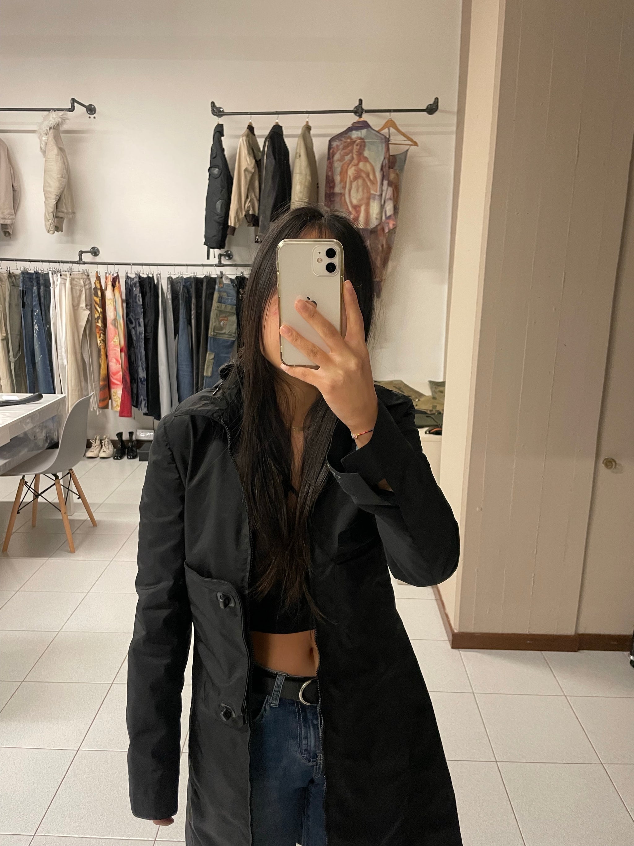 AW1999 Miu Miu hidden pocket technical nylon coat – elevated
