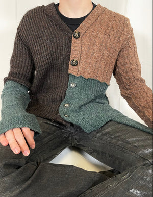 1980’s Dolce & Gabbana alpaca wool patchwork cardigan